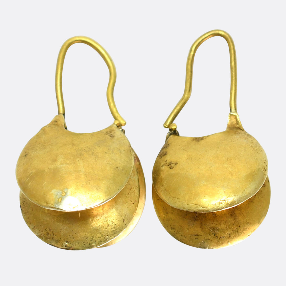 Georgian 15k Gold Navicella Earrings