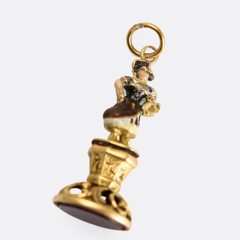 Georgian 18k Gold Maiden Seal Fob