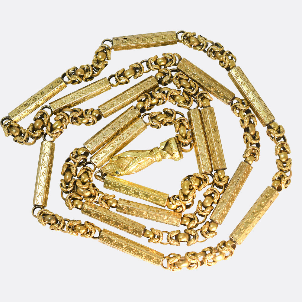 Georgian 18k Gold Snake Chain