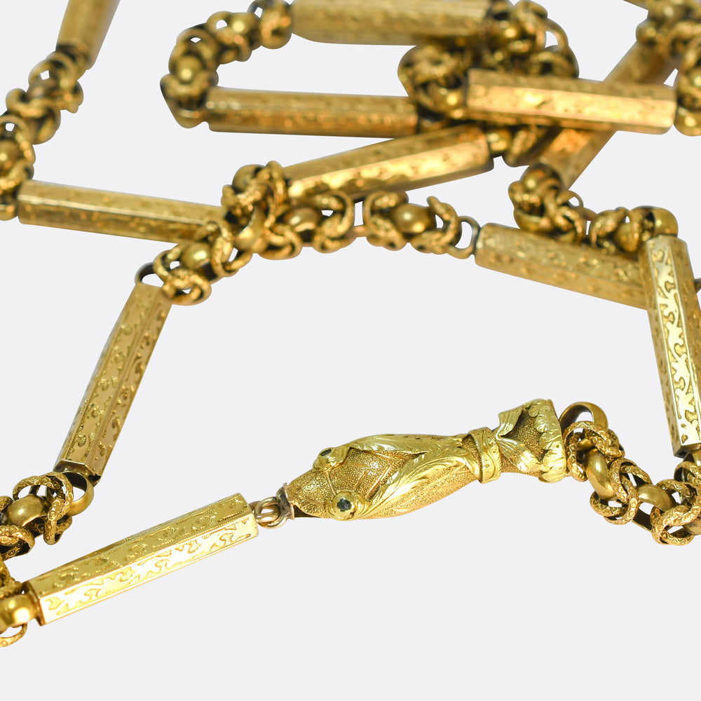 Georgian 18k Gold Snake Chain