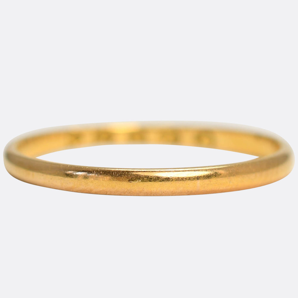 Georgian 22k Gold Slim Wedding Band