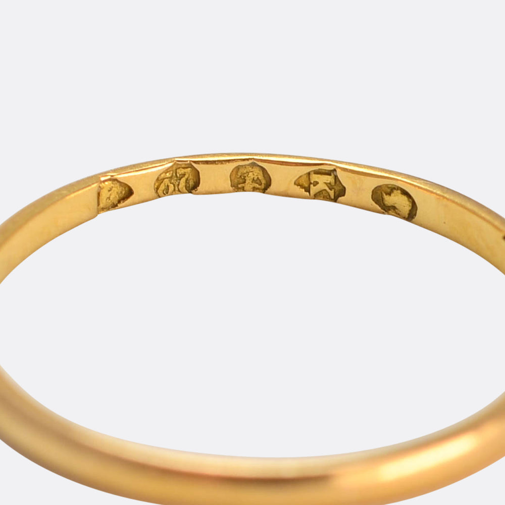 Georgian 22k Gold Slim Wedding Band