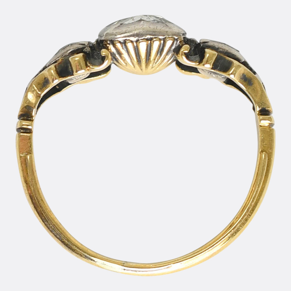 Georgian 3-Stone Rose Cut Diamond Ring