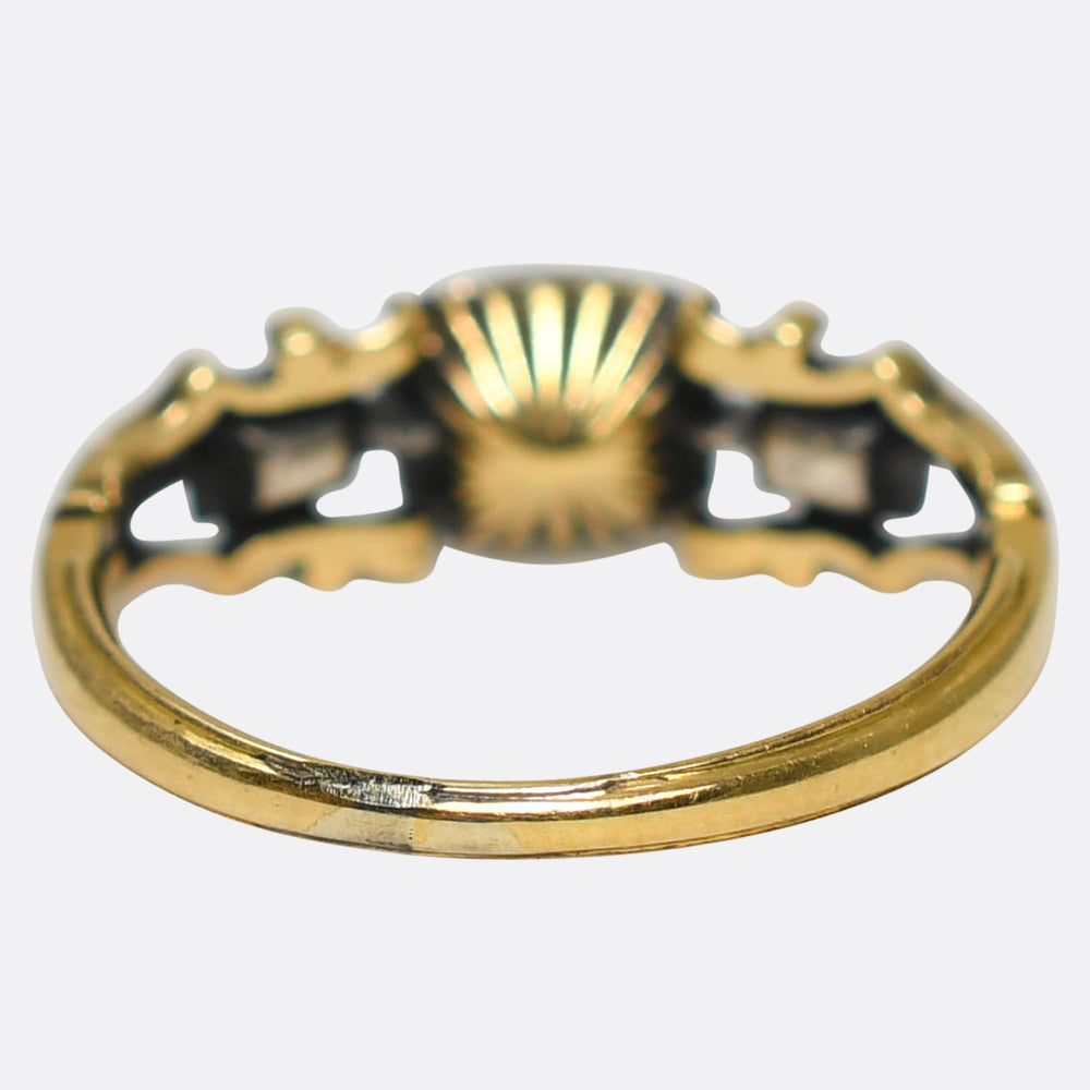 Georgian 3-Stone Rose Cut Diamond Ring