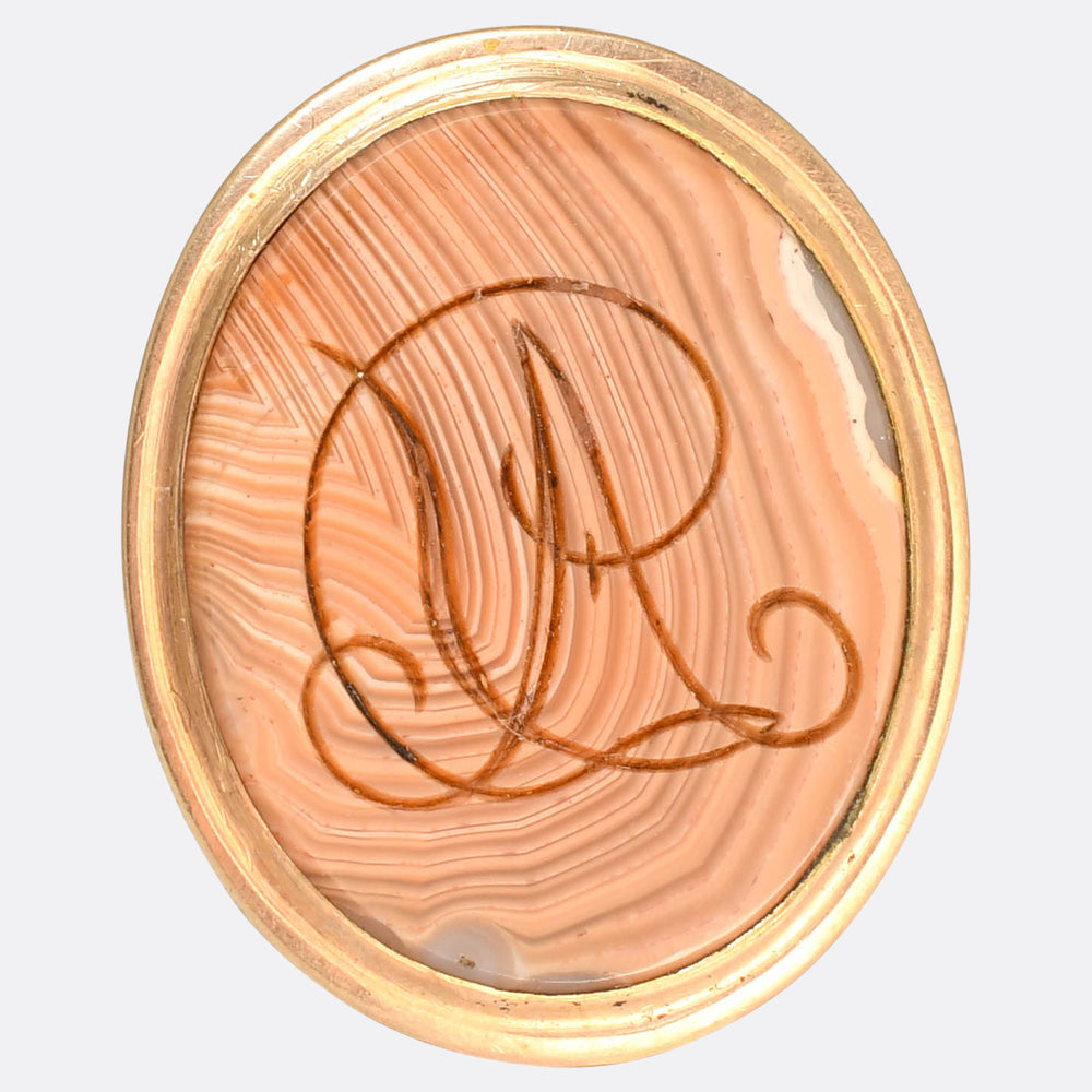 Georgian Agate A.L Monogram Intaglio Fob
