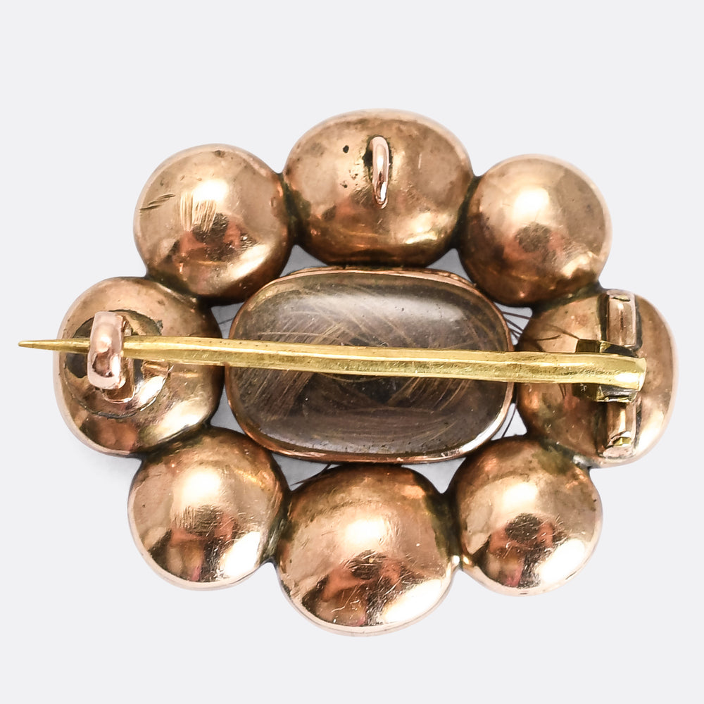 Georgian Amethyst Entwined Hearts Memorial Pin