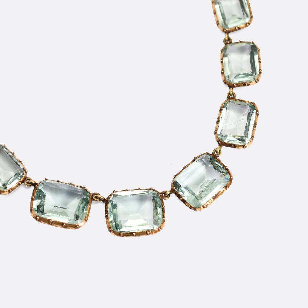 Georgian Aquamarine Paste Rivière Necklace