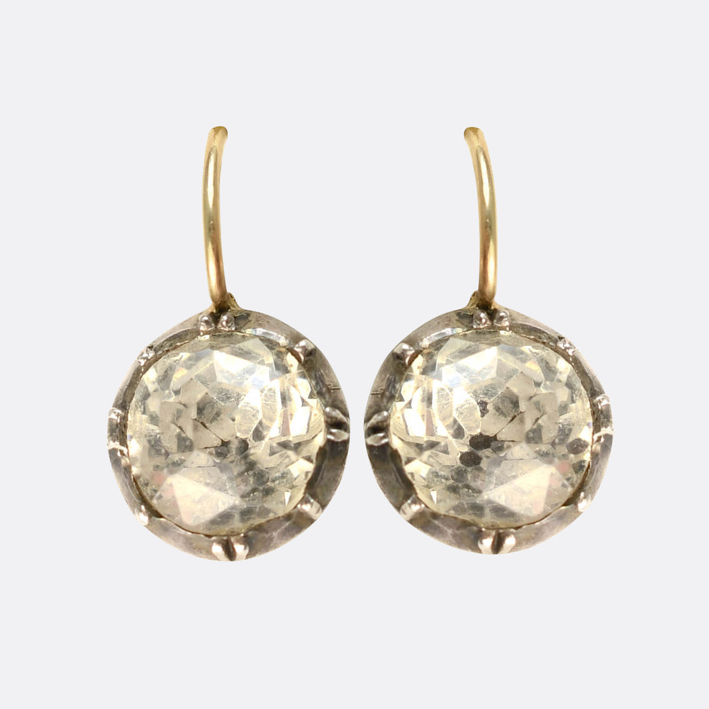 Georgian Black Dot Paste Earrings