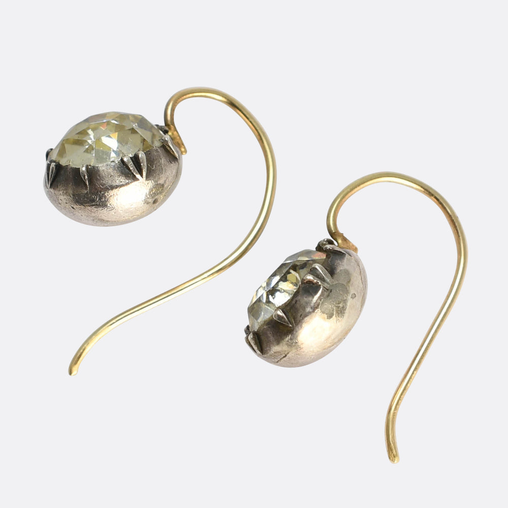 Georgian Black Dot Paste Earrings