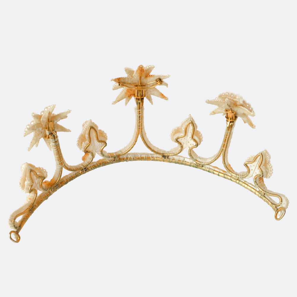 Georgian Boxed Woven Pearl Starburst Tiara