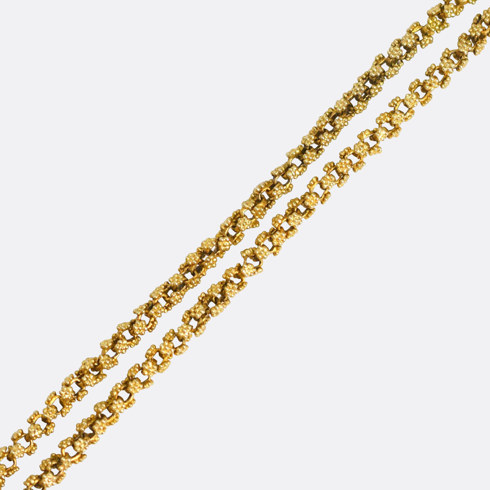 Georgian Cannetille Cross Pendant & Chain