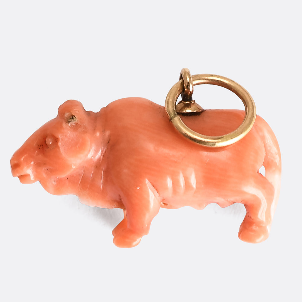 Georgian Coral Bison Charm