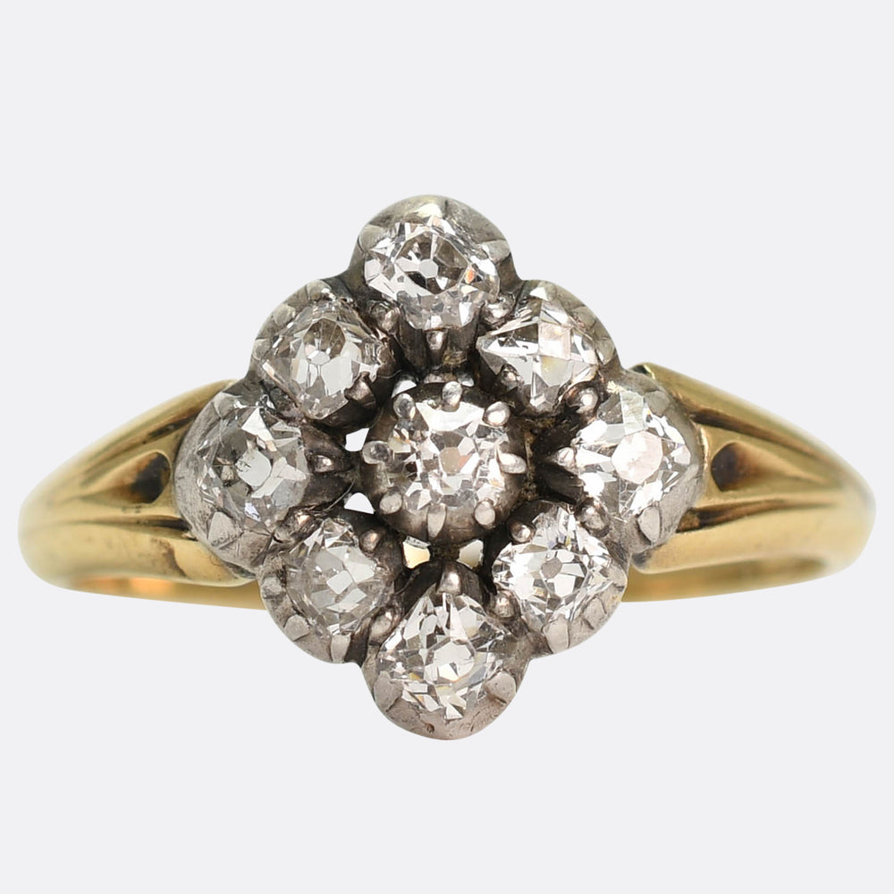 Georgian Diamond Cluster Ring