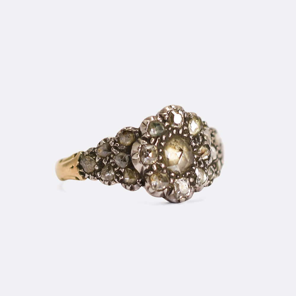 Georgian Diamond Flower Cluster Ring