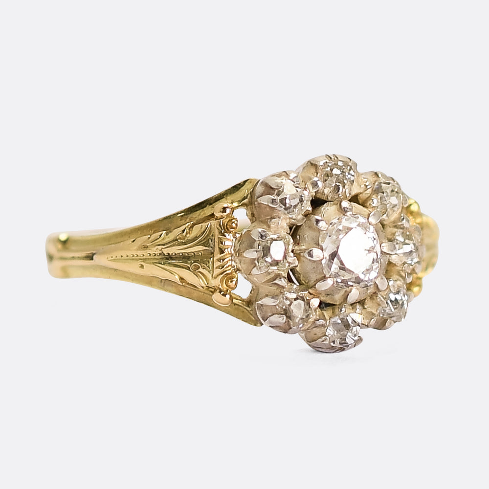 Georgian Diamond Flower Cluster Ring