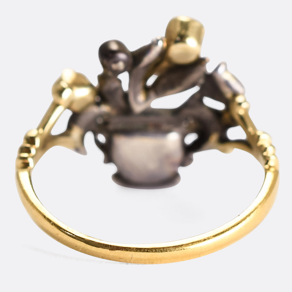 Georgian Diamond, Ruby & Emerald Giardinetti Ring