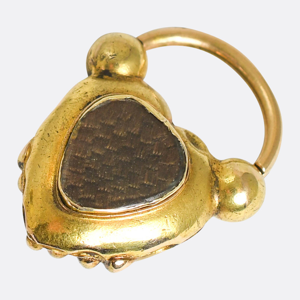 Georgian Emerald 15k Gold Padlock Locket