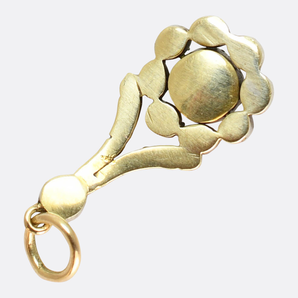 Georgian Emerald & Old Cut Diamond Halley's Comet Charm