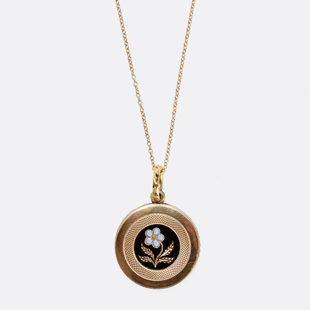 Georgian Enamel Forget-Me-Not Mourning Locket