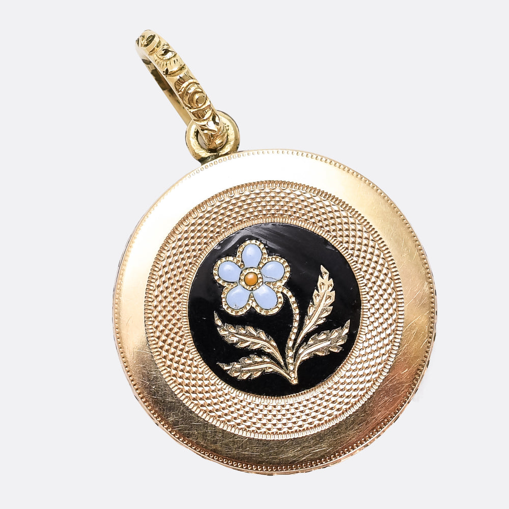 Georgian Enamel Forget-Me-Not Mourning Locket
