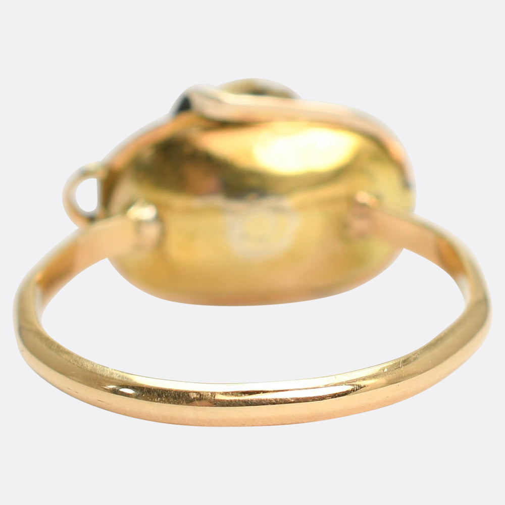 Georgian Flat Cut Garnet Snake Ring