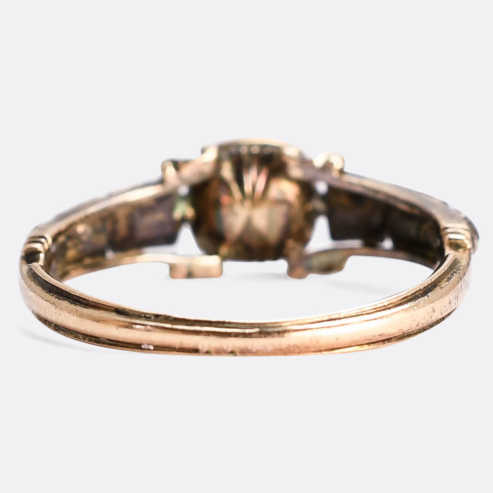 Georgian Flat Cut Garnet & Diamond Ring