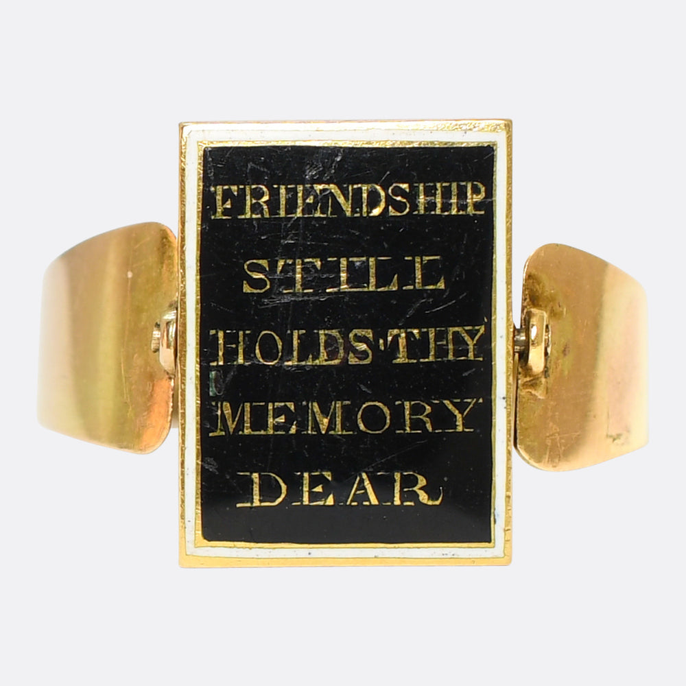 Georgian Friendship Still Holds Thy Memory Dear Spinner Ring