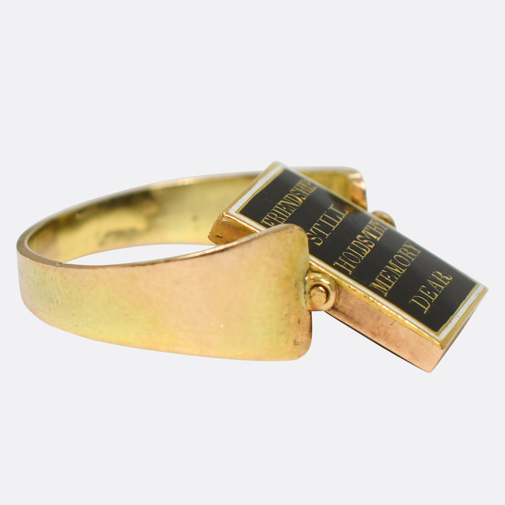 Georgian Friendship Still Holds Thy Memory Dear Spinner Ring