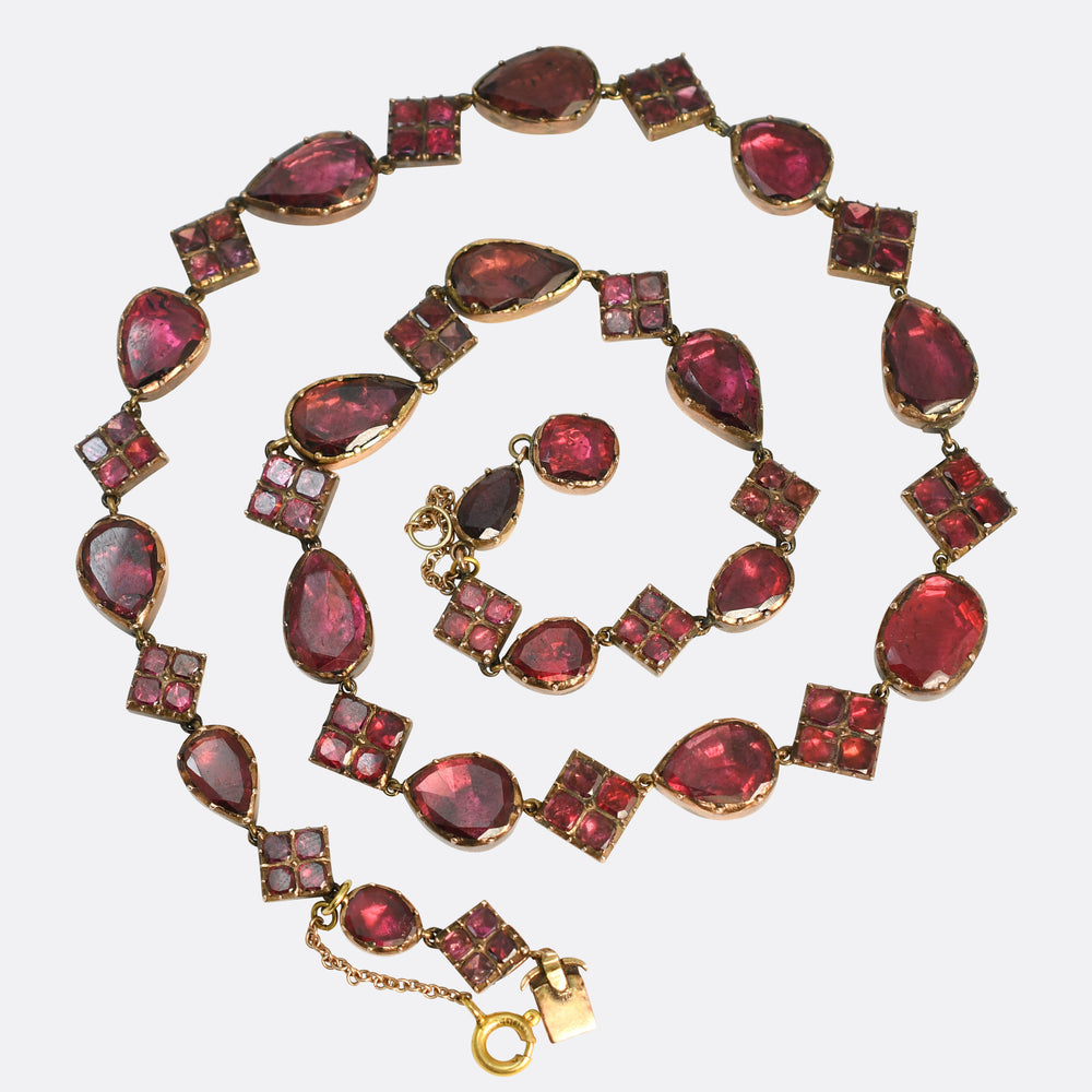 Georgian Garnet Rivière Necklace