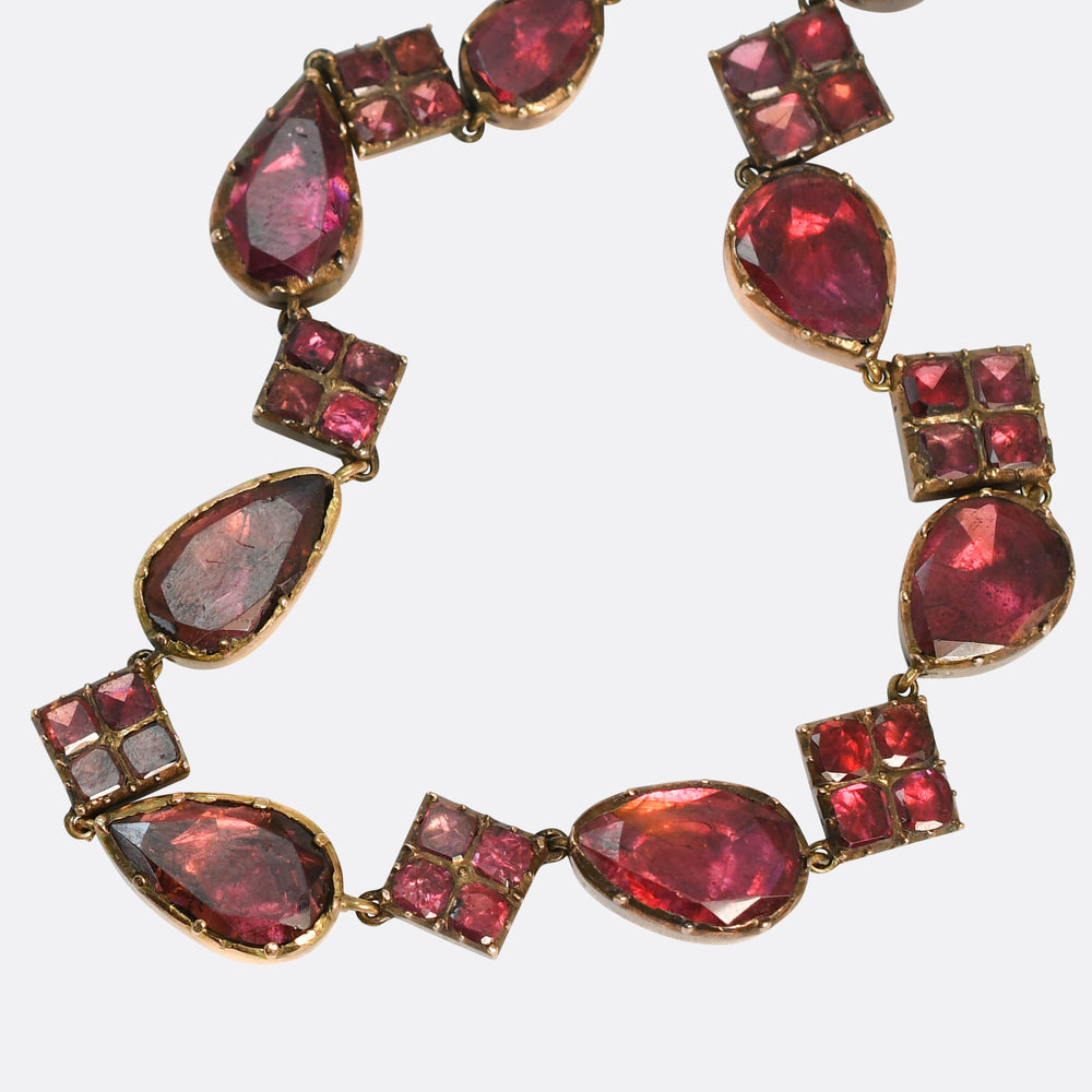 Georgian Garnet Rivière Necklace