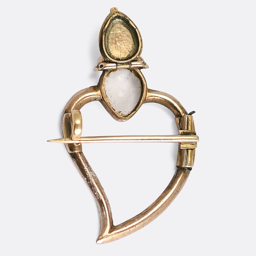 Georgian Garnet Witch's Heart Brooch