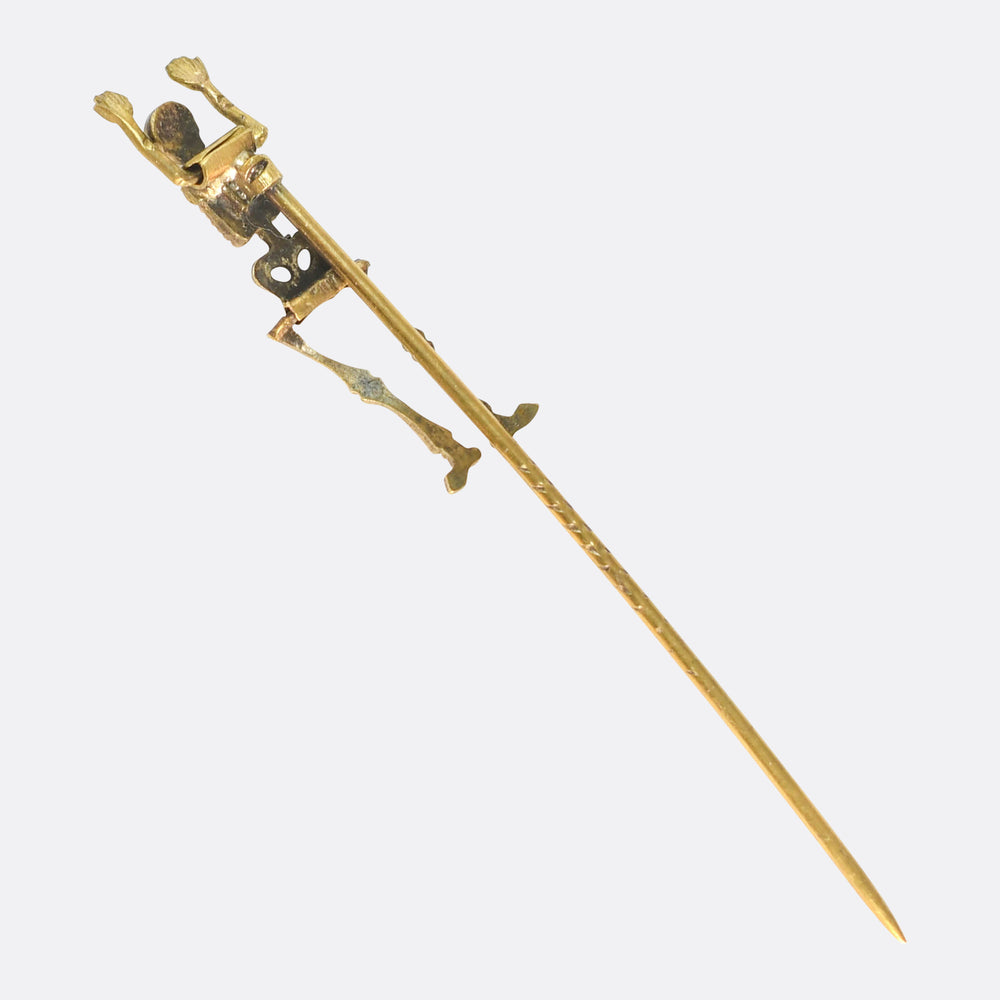 Georgian Gold Articulated Skeleton Pin