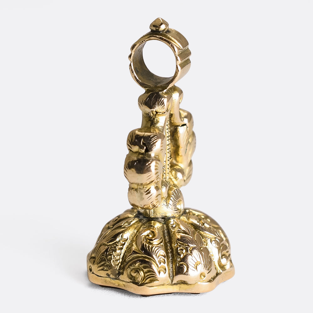 Georgian Hope Ship Intaglio Seal Fob Pendant