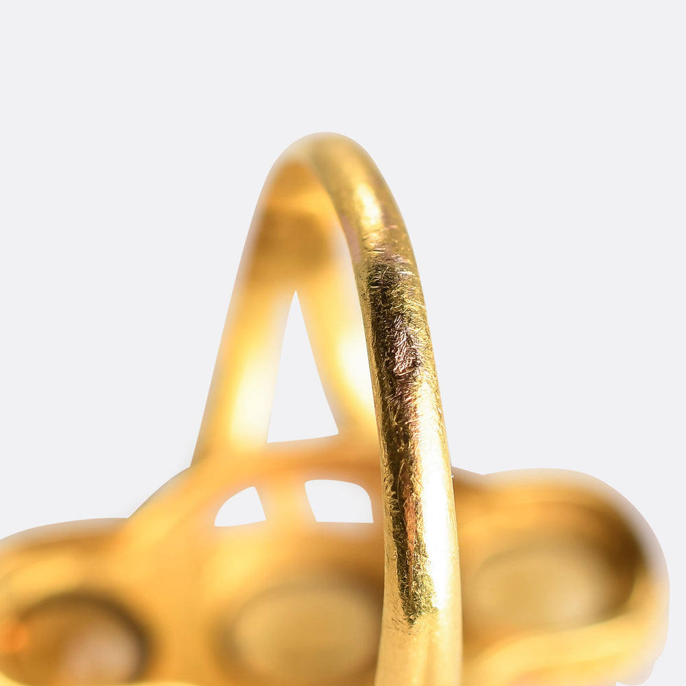 Georgian Imperial Topaz Three-Stone Ring