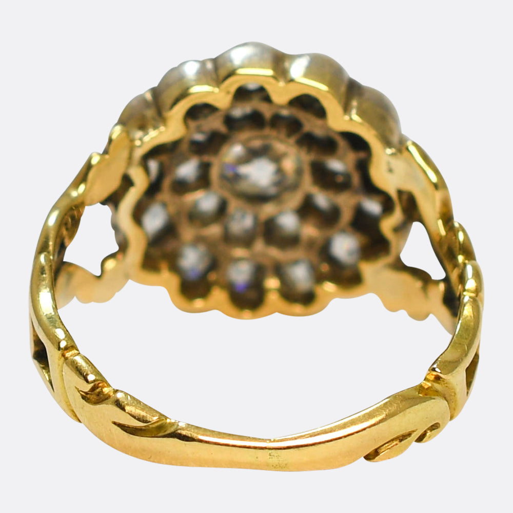 Georgian Old Cut Diamond Cobblestone Cluster Ring