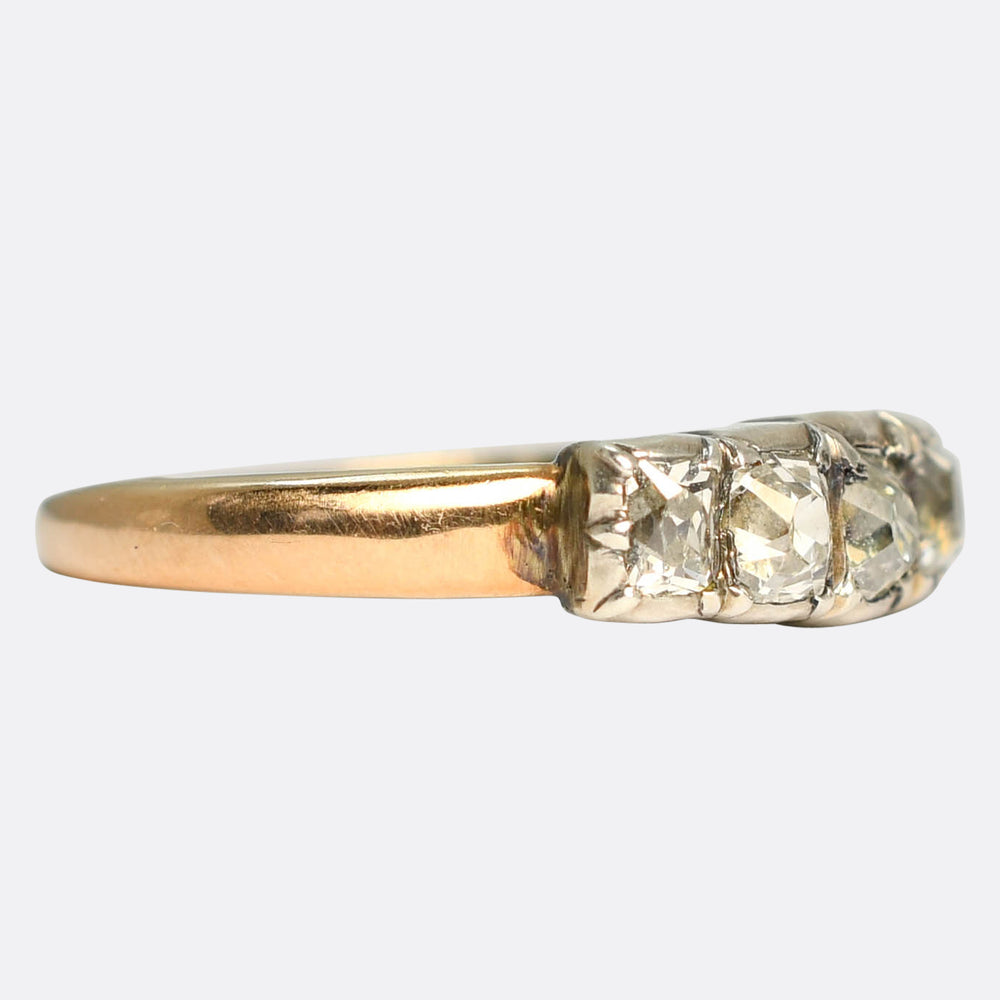 Georgian Peruzzi Cut Diamond 5-Stone Ring