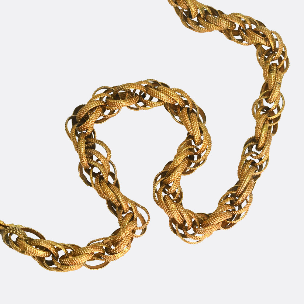 Georgian Pinchbeck Chain With Turquoise Clasp