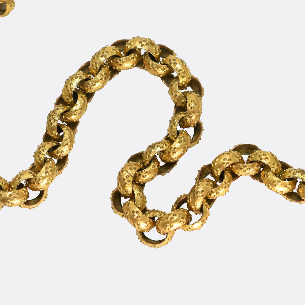 Georgian Pinchbeck Pearl Chain Necklace