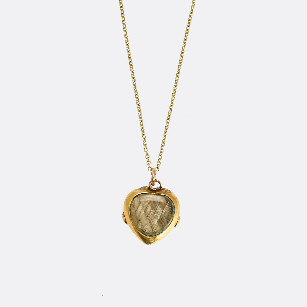 Georgian Pink Topaz & Chrysolite Heart Pendant