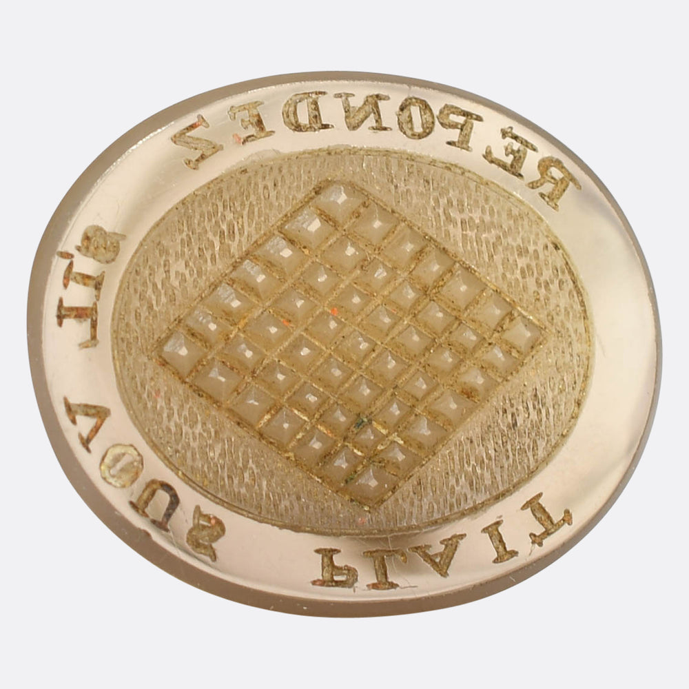 Georgian RSVP Chalcedony Intaglio Fob Pendant