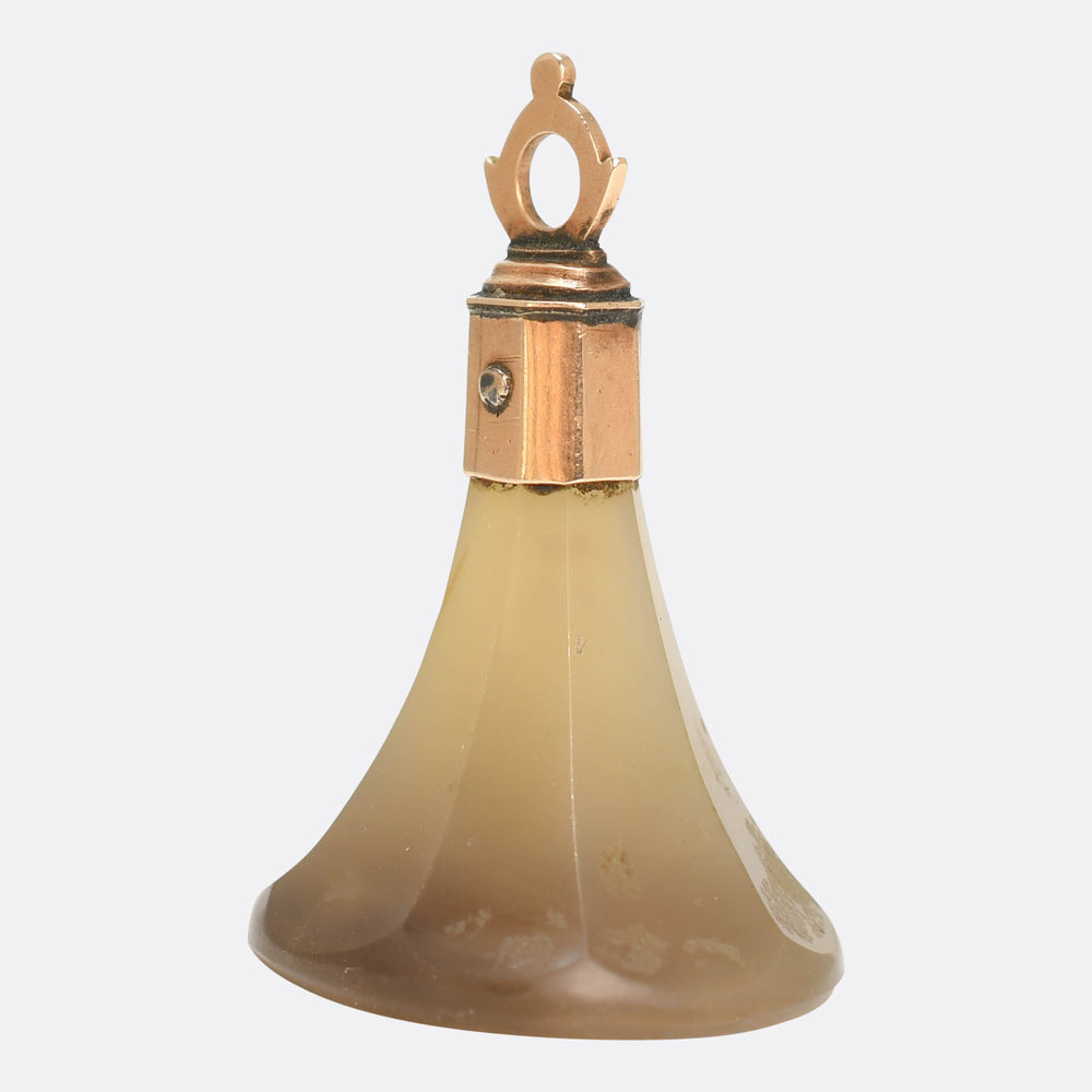 Georgian RSVP Chalcedony Intaglio Fob Pendant