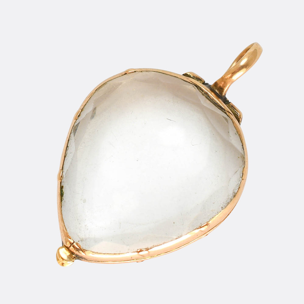 Georgian Rock Crystal 15k Heart Locket