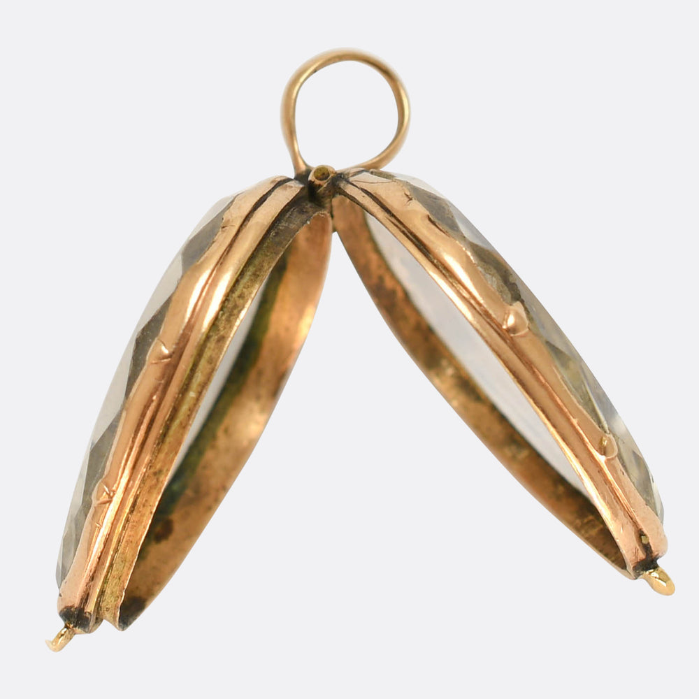 Georgian Rock Crystal 15k Heart Locket