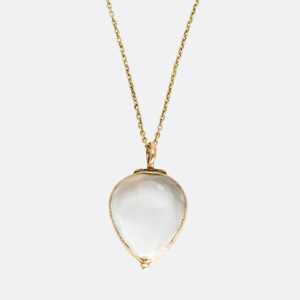 Georgian Rock Crystal 15k Heart Locket