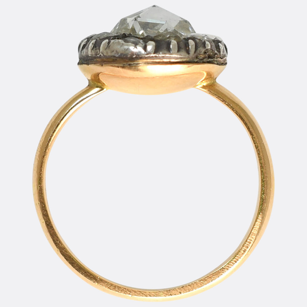 Georgian Rose Cut Diamond Cluster Ring