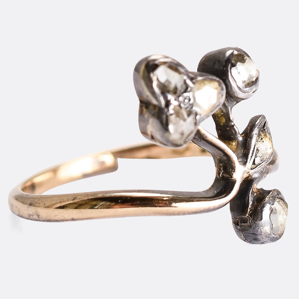 Georgian Rose Cut Diamond Flower Ring