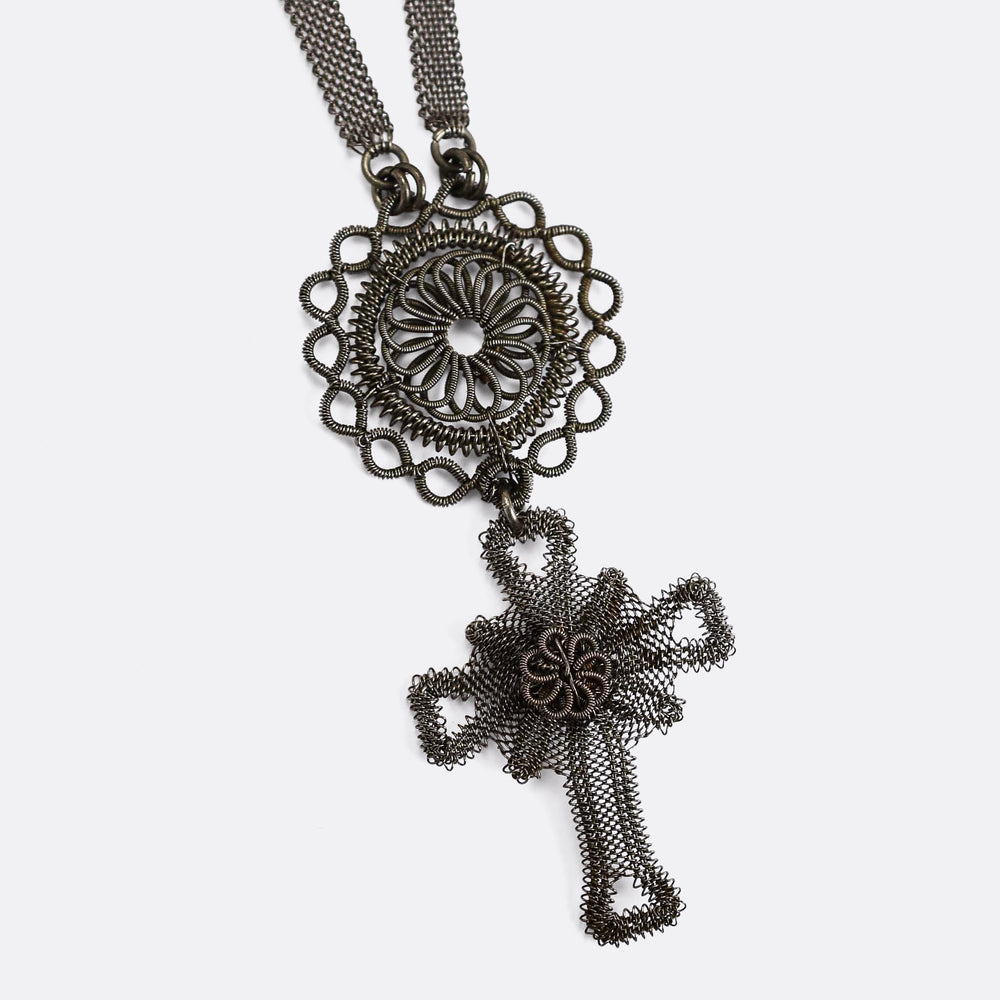 Georgian Silesian Wirework Cross & Chain
