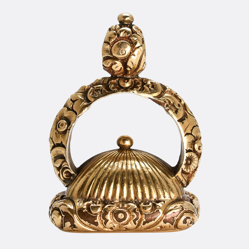 Georgian The Best Things Await Us In Heaven Citrine Intaglio Seal Fob
