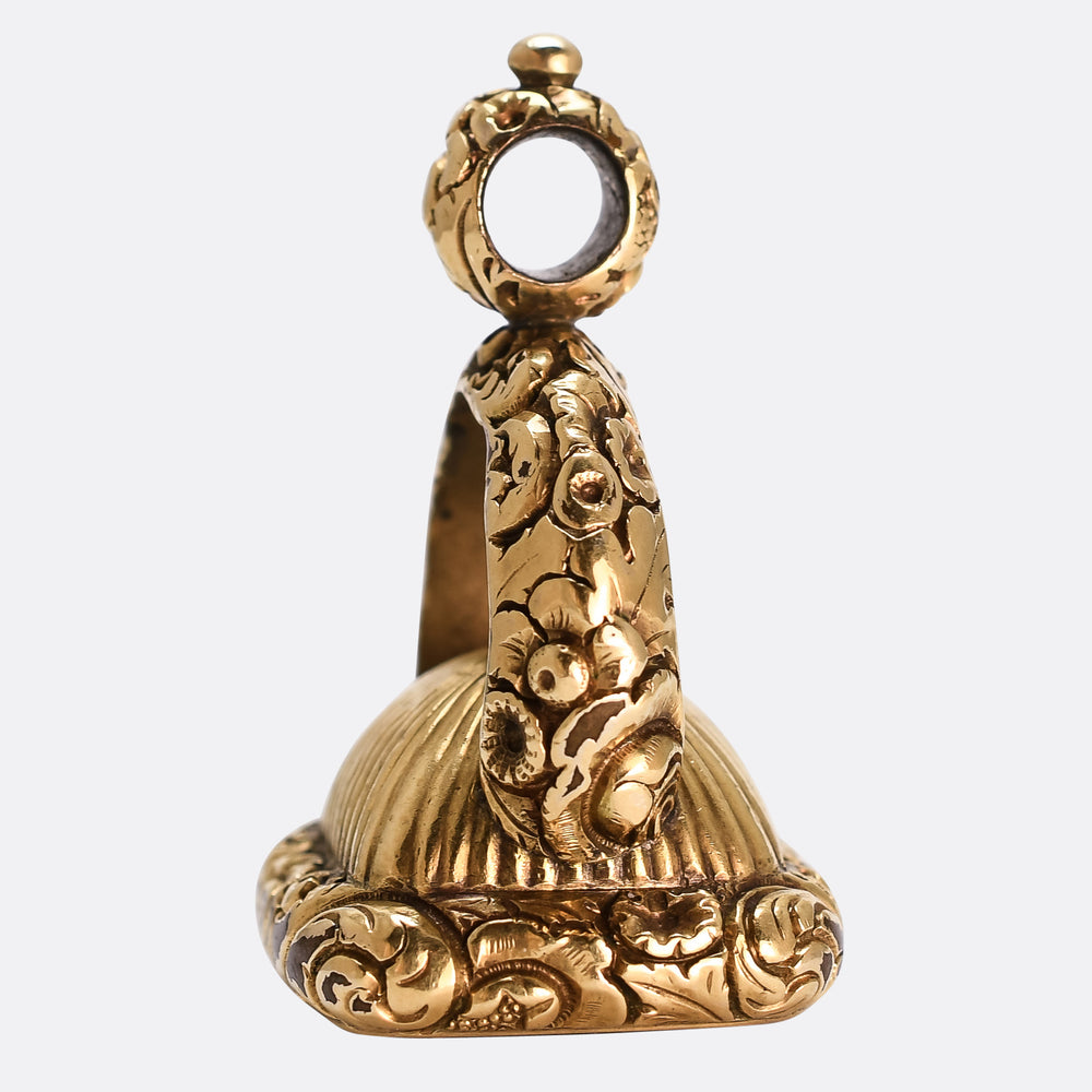 Georgian The Best Things Await Us In Heaven Citrine Intaglio Seal Fob