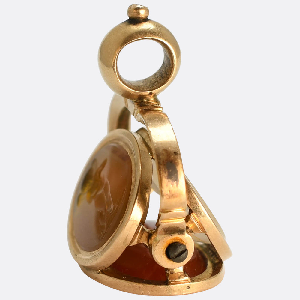 Georgian Three Cupids Spinner Fob Pendant